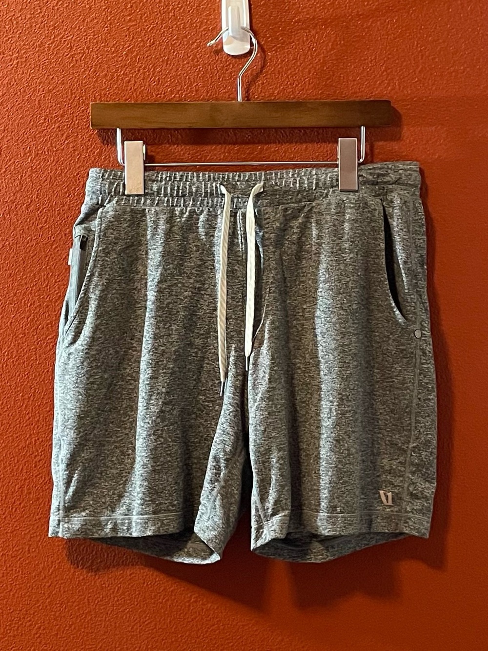 Vuori Men’s Ponto Performance Heather Gray Soft Stretch Running Huckberry Shorts